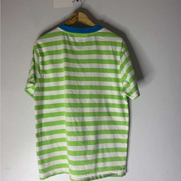 Guess Originals Mens Vintage Striped Green White Tee Shirt Size Small - Picture 2 of 6